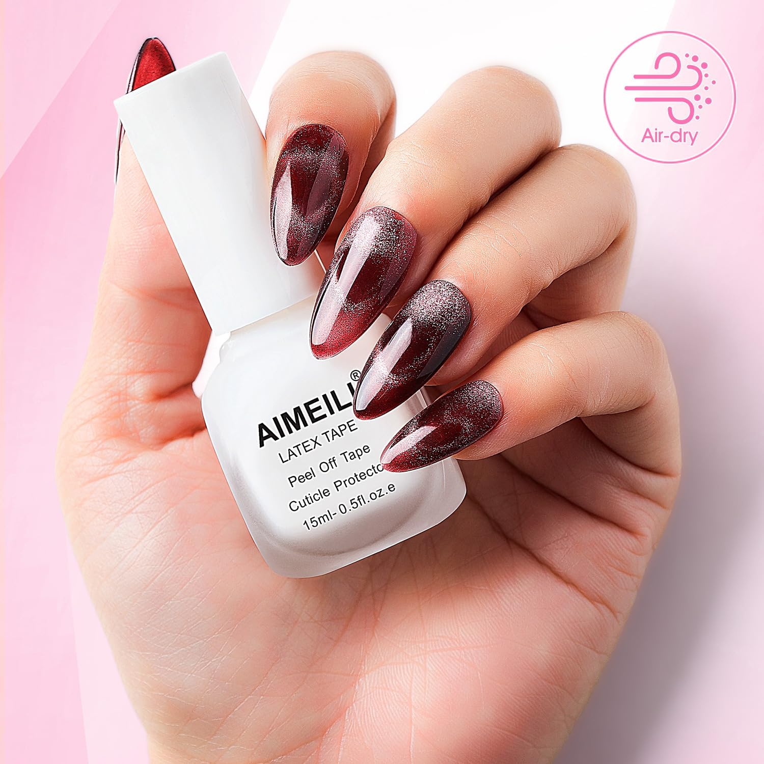 Detalle 1 de AIMEILI LATEX TAPE vloeibare latex voor nail art, wit, 15 ml