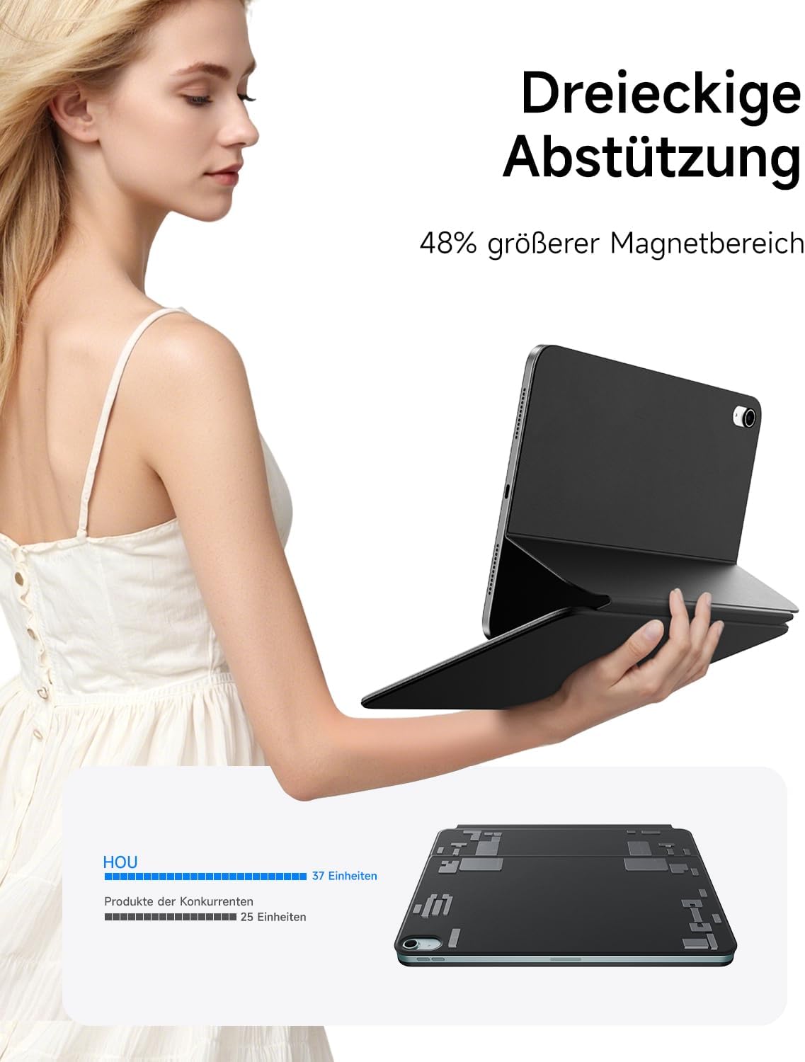 Thumbnail 4 de HOU Slim Bluetooth Tastatur Hülle iPad 11