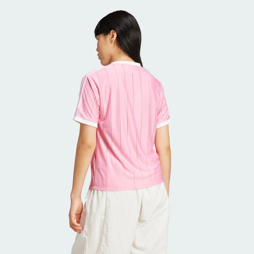 Thumbnail 1 de Camiseta Adicolor Pinstripe 3 bandas de Adidas — Rosa