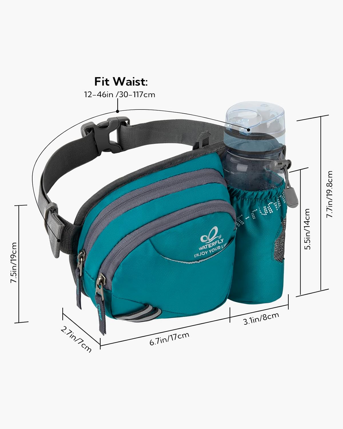 Thumbnail 1 de Waterfly Waist Fanny Pack with 650 ml Bottle Holder – water-repellent waist bag for dog walks