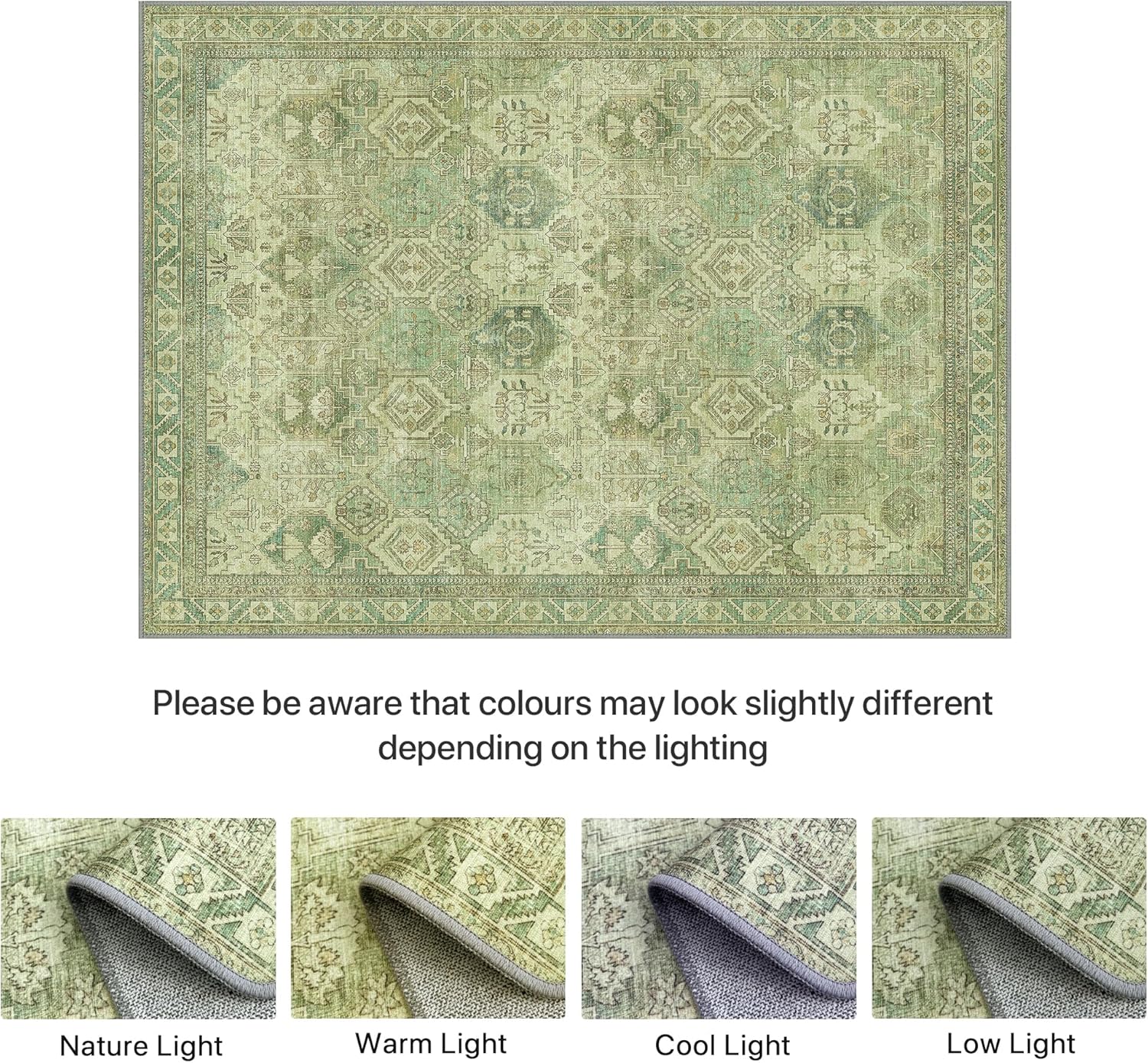 Thumbnail 5 de BEIMO Tapis Salon Vintage, 150x210 cm – Lavable en machine, antidérapant et écologique