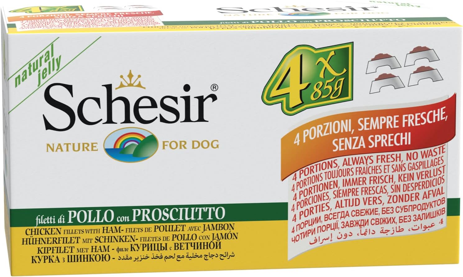 Detalle de Schesir mokra karma dla dorosłych psów, kurczak z indykiem, 24 × 85 g