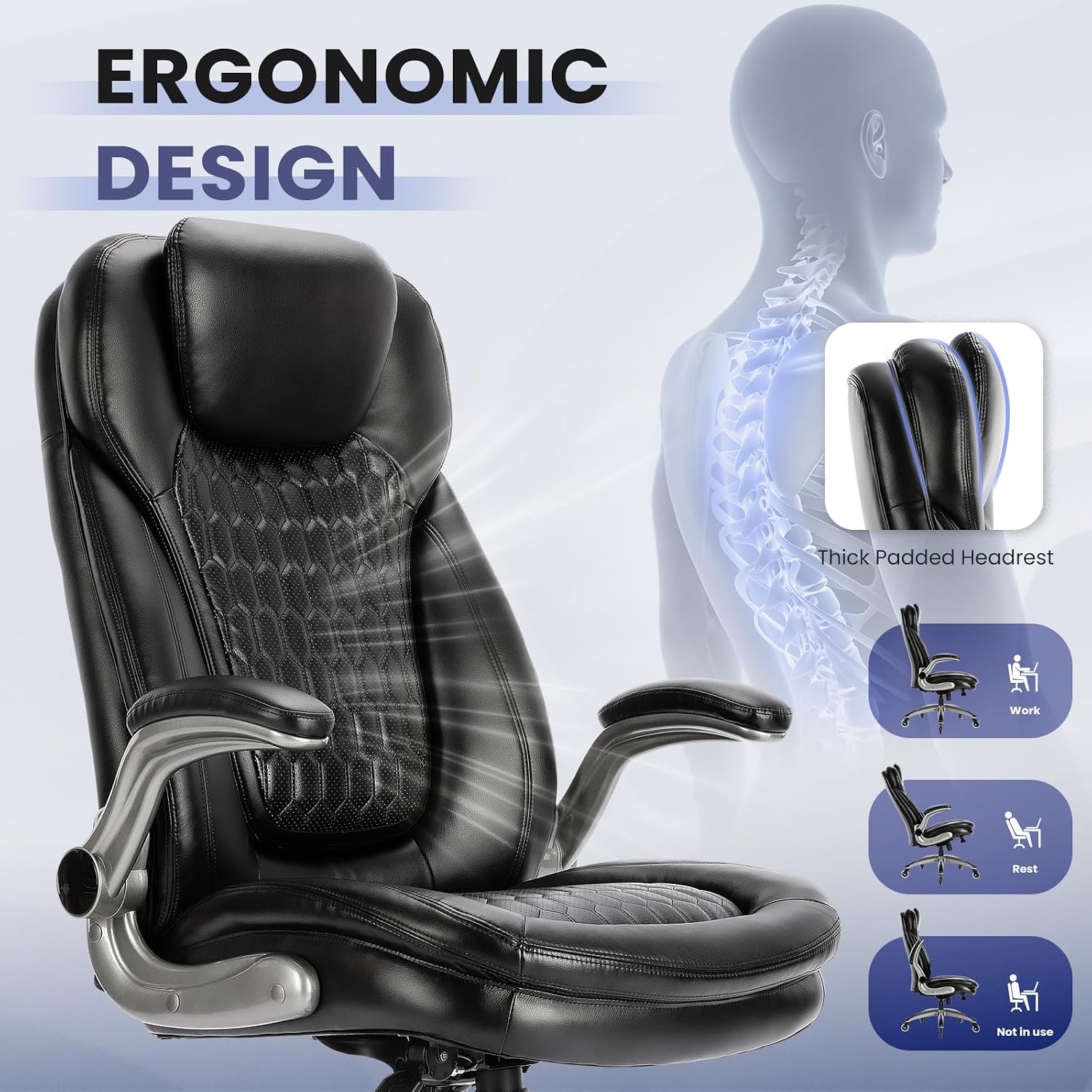 Thumbnail 6 de COLAMY High Back Office Chair 137kg