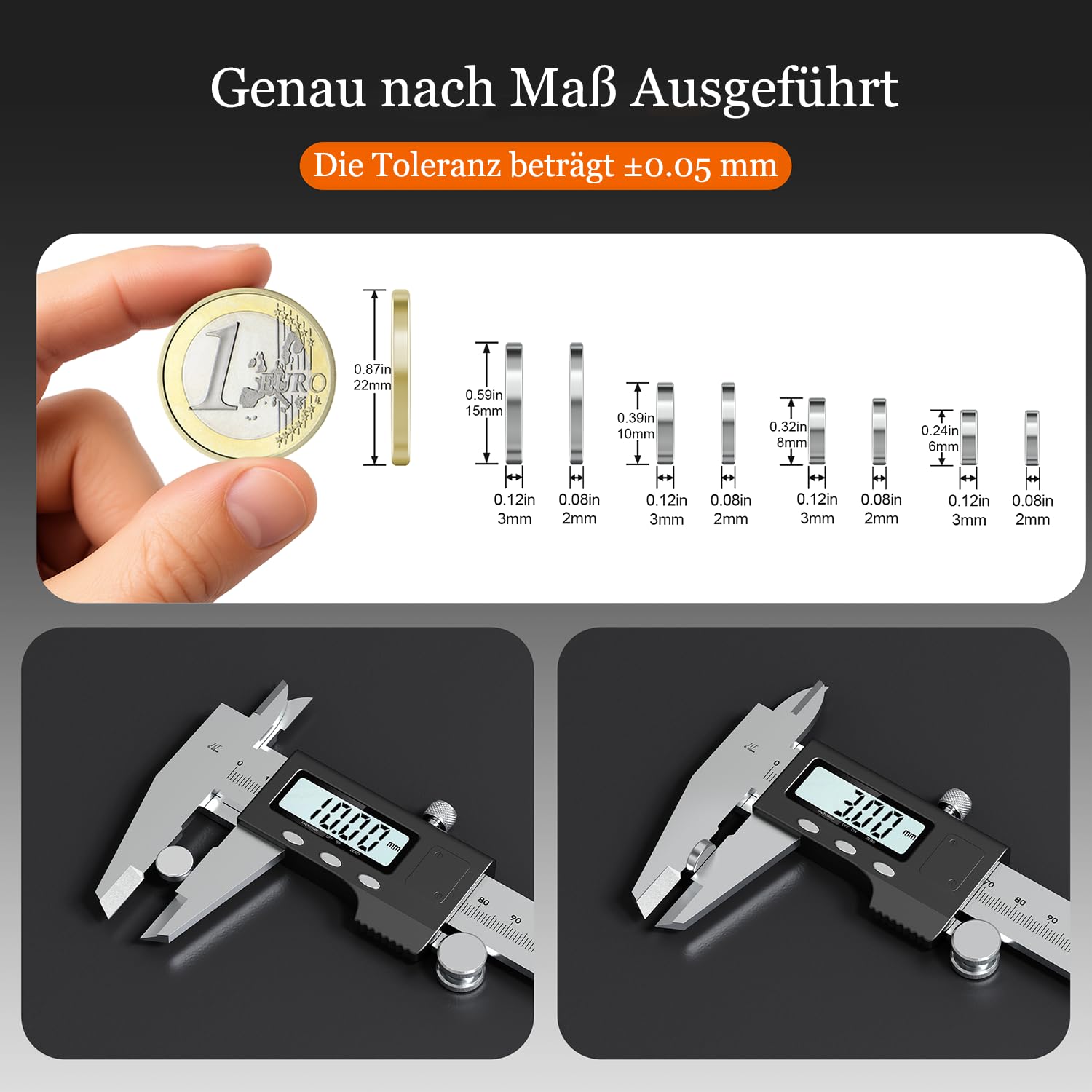 Detalle 1 de Mini Neodym Magnete 10×3 mm, 100 Stück