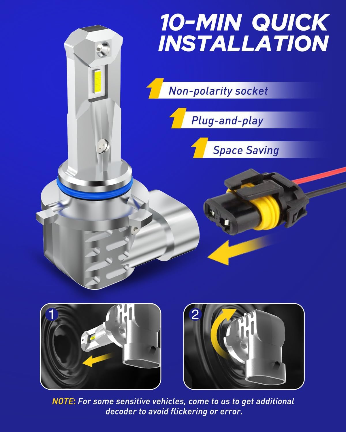 Detalle 2 de AUTOONE LED Headlight Bulbs 9005/9006