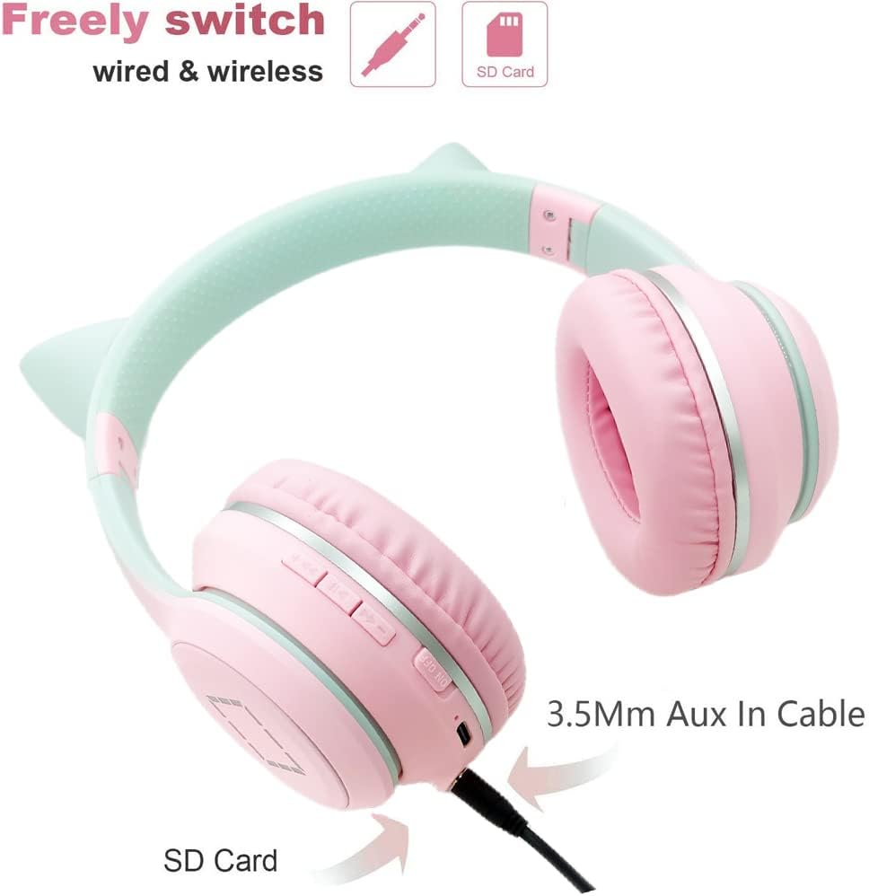Thumbnail 5 de Usoun Kids Headphones Cat Ear Bluetooth 40mm