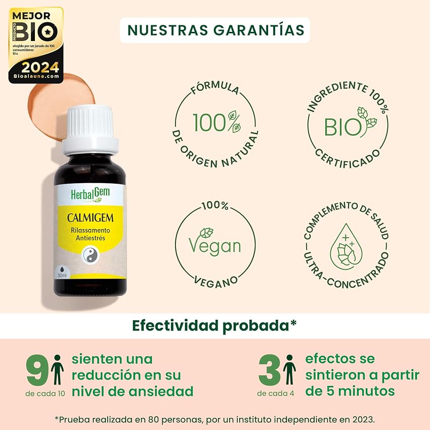 Detalle de HERBALGEM Calmigem BIO 30 ml — complemento natural para el estrés 💊