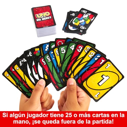Detalle de Mattel Games UNO No Mercy: la versión brutal para la familia