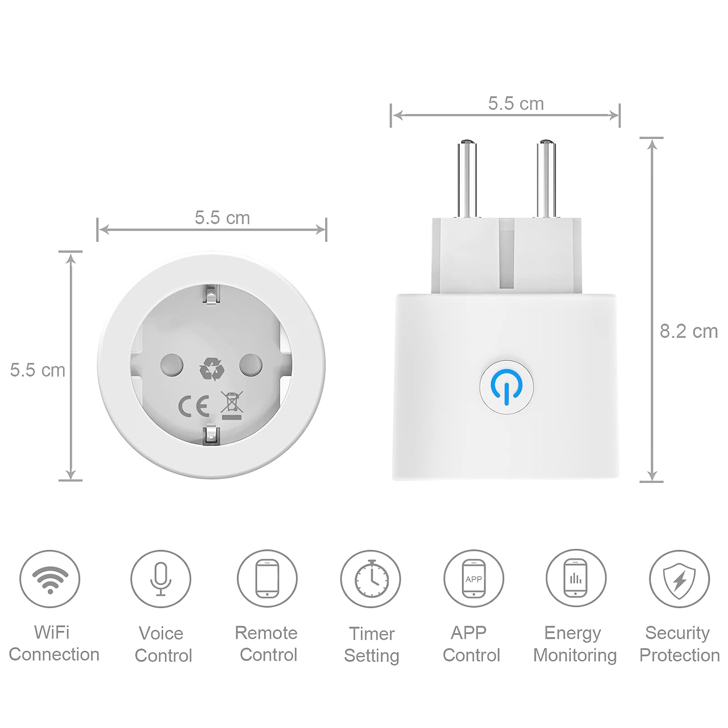 Detalle 2 de ANTELA Smart Steckdose 16A, 2 Stück