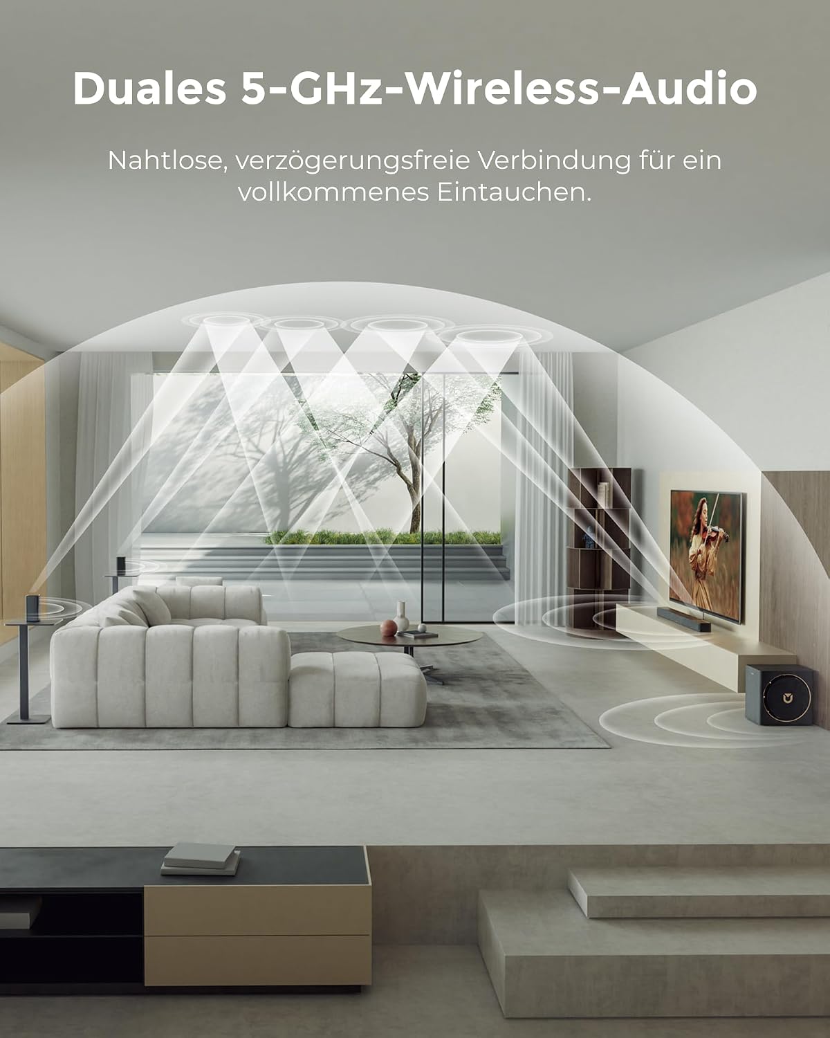 Thumbnail 2 de ULTIMEA Skywave X60 7.1.4ch: Kabelloses Surround-System mit Dolby Atmos, 840 W, GaN-Verstärker und 4K HDR Pass-Through