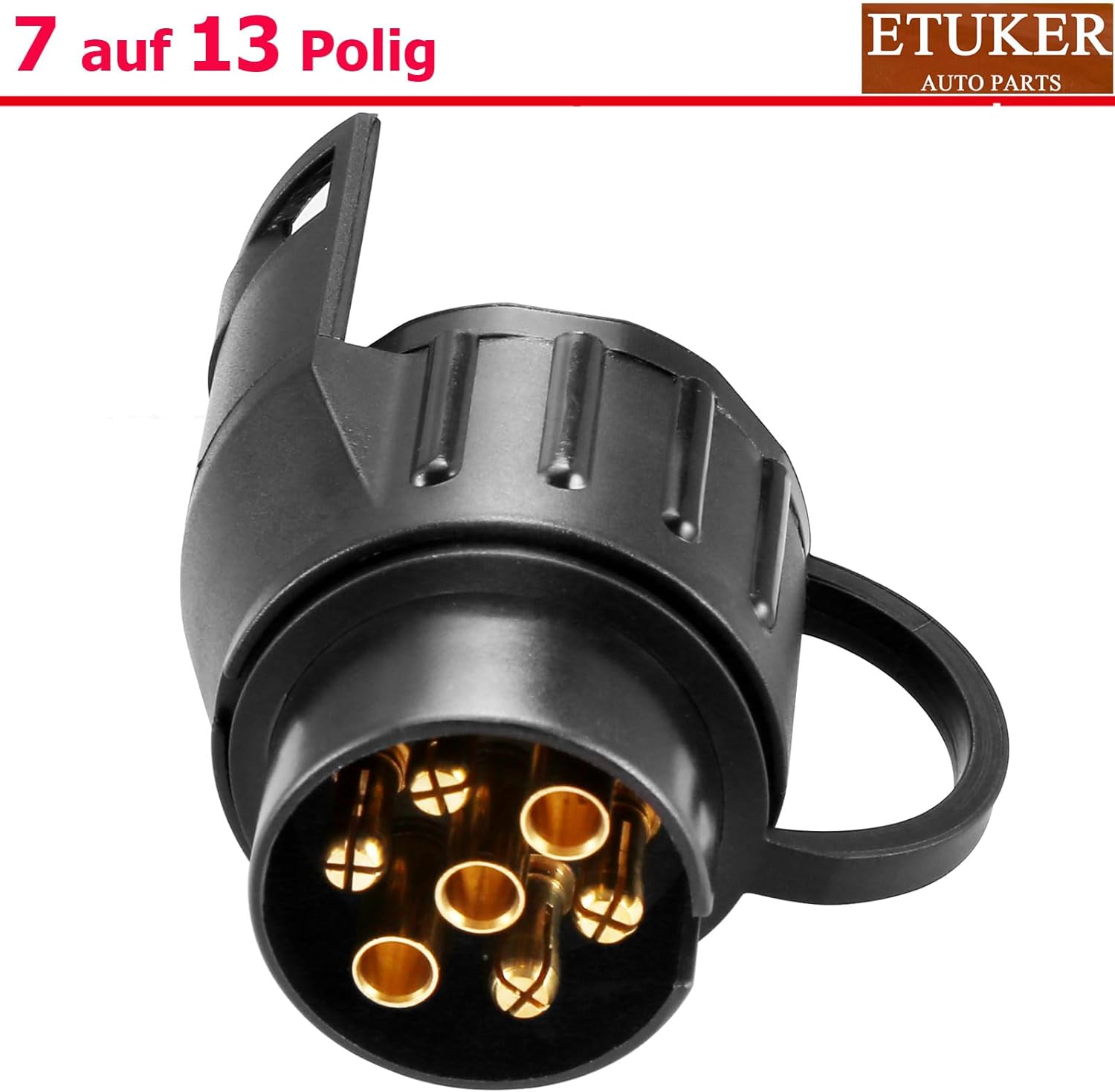 Thumbnail 4 de ETUKER Anhänger-Adapter 7 auf 13-polig (Steckdose 7-polig → Stecker 13-polig) – wasserdicht