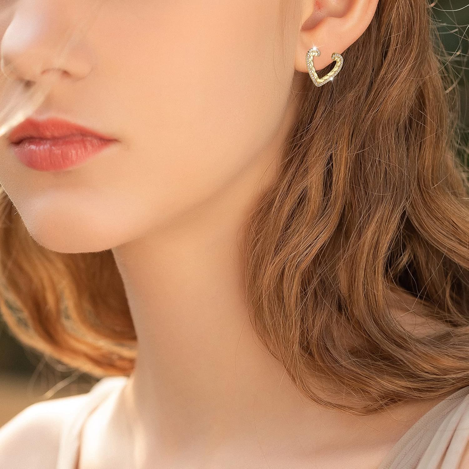 Thumbnail 1 de Richapex Gold Ohrringe Damen – 18k Gold Herz-Creolen, hypoallergen, klein