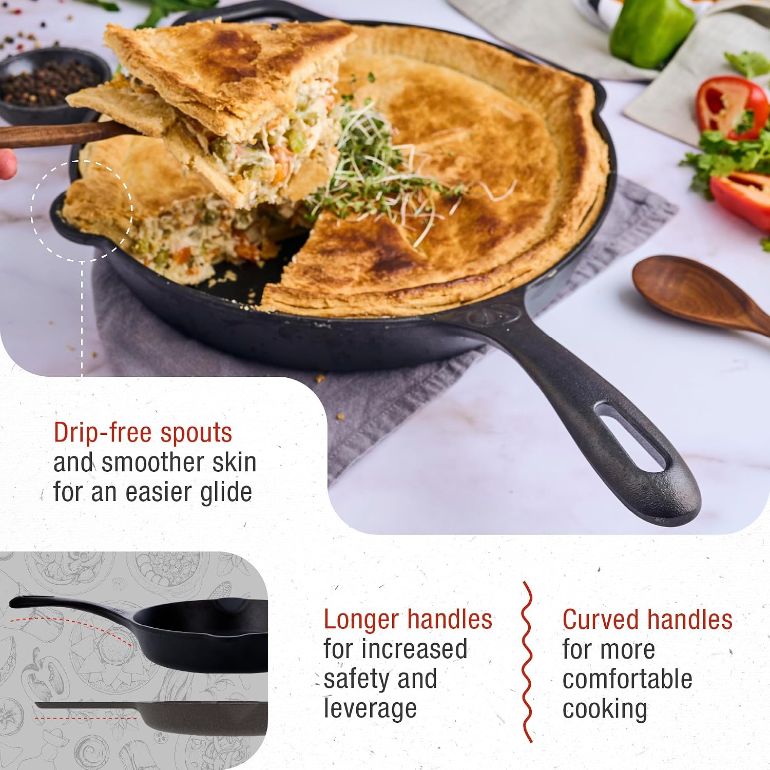 Detalle 2 de Victoria Cast Iron Skillet, 12-Inch