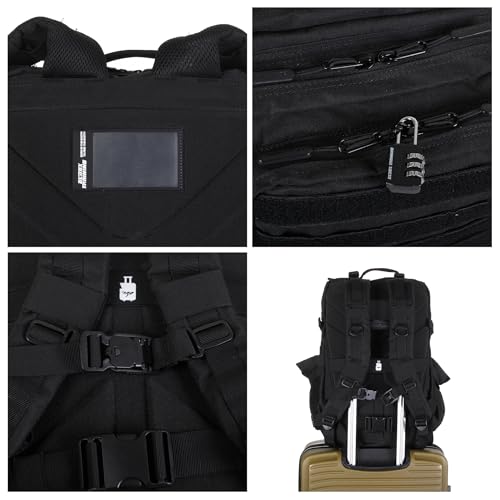Detalle 2 de ELITRAINX Mochila 45L Táctica: Repelente al agua, cabina de avión y compartimentos pensados para deporte