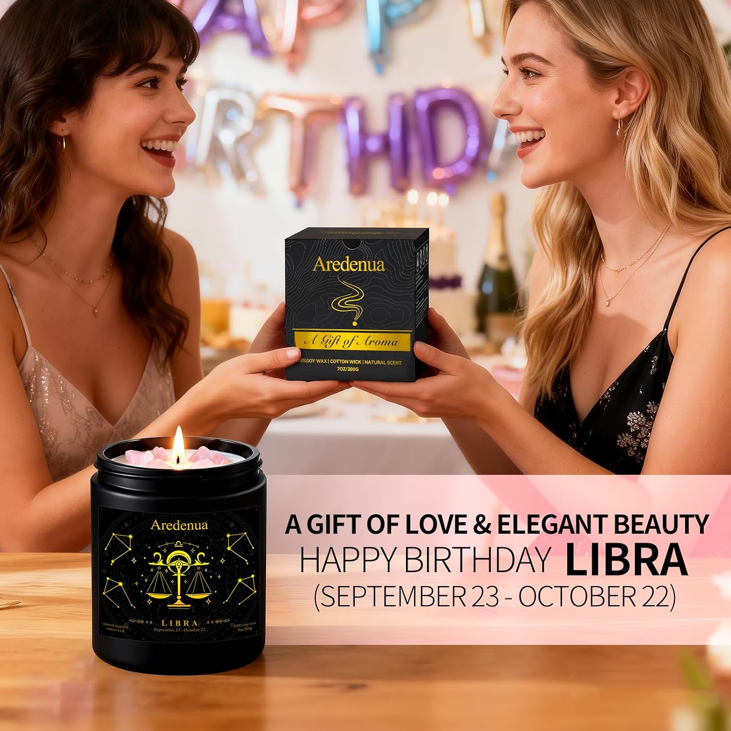 Detalle de Libra Zodiac Candle, 7 oz Soy Wax