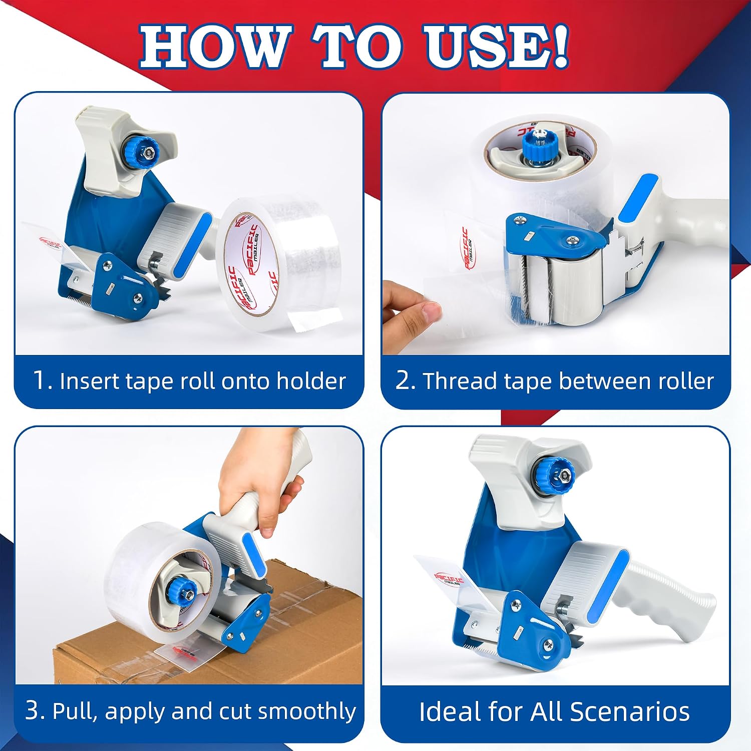 Detalle 2 de Pacific Mailer PM2987 2-Inch Tape Dispenser with Side Loading and Tension Control