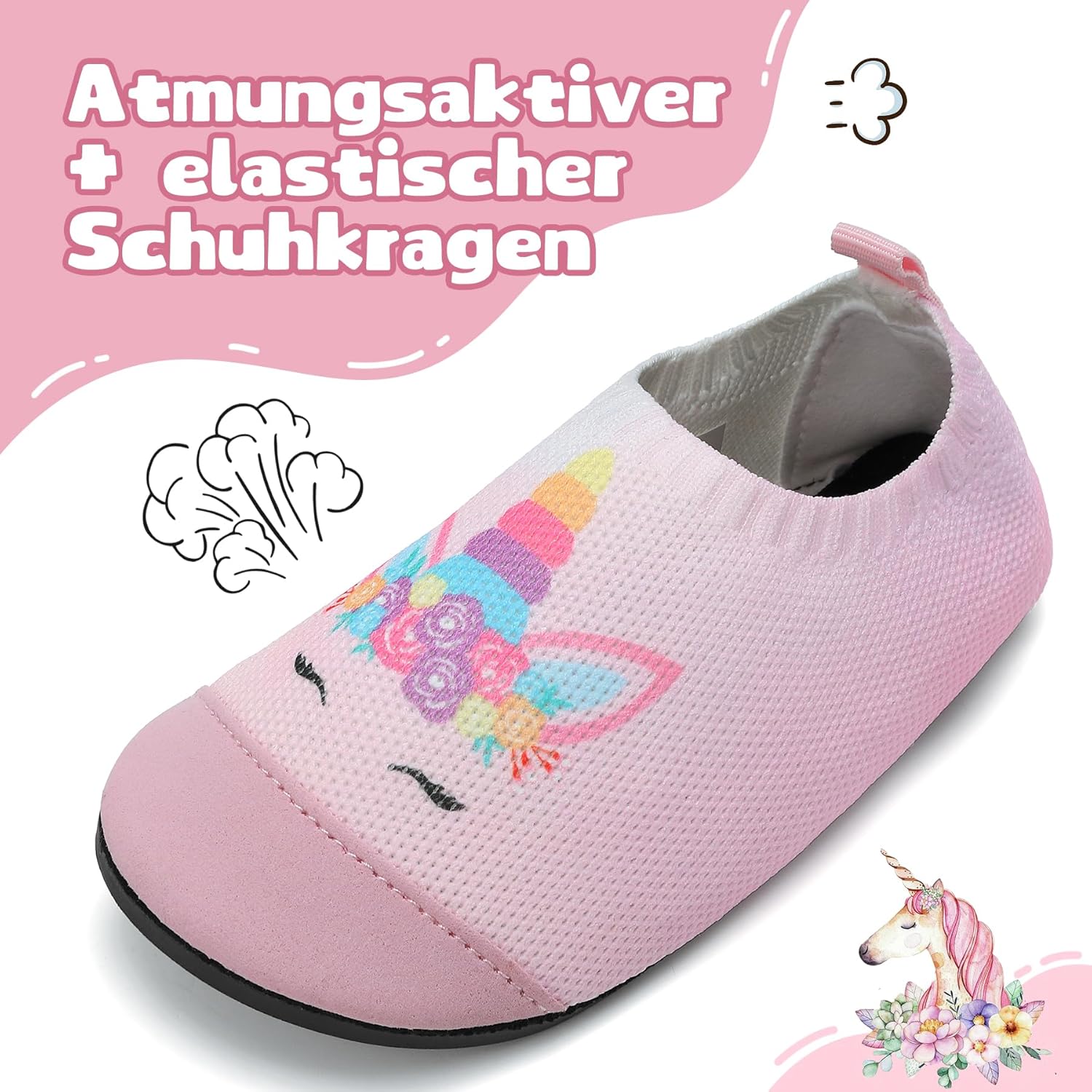 Detalle 2 de VOLHAL Hausschuhe Kinder (Unisex) Barfußschuhe mit Flyknit-Technologie, rutschfester Lauflernschuh