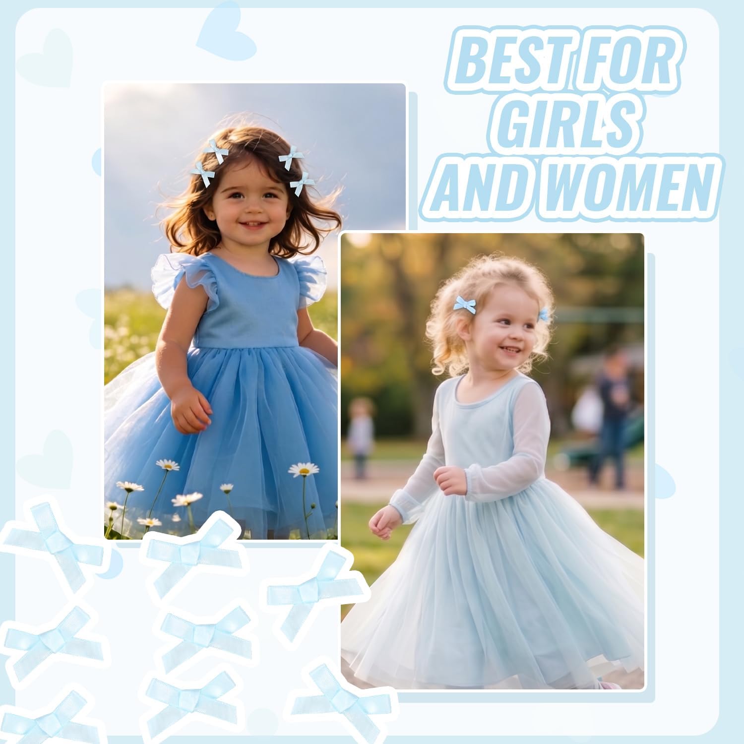 Detalle 2 de CÉLLOT Baby Blue Bow Hair Clips, 20-Piece Set