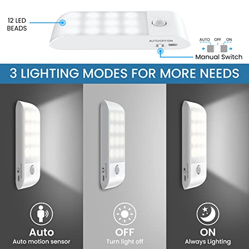 Thumbnail 1 de TEAMPD USB Rechargeable Motion Sensor Night Lights, 2-Pack, 3 Modes