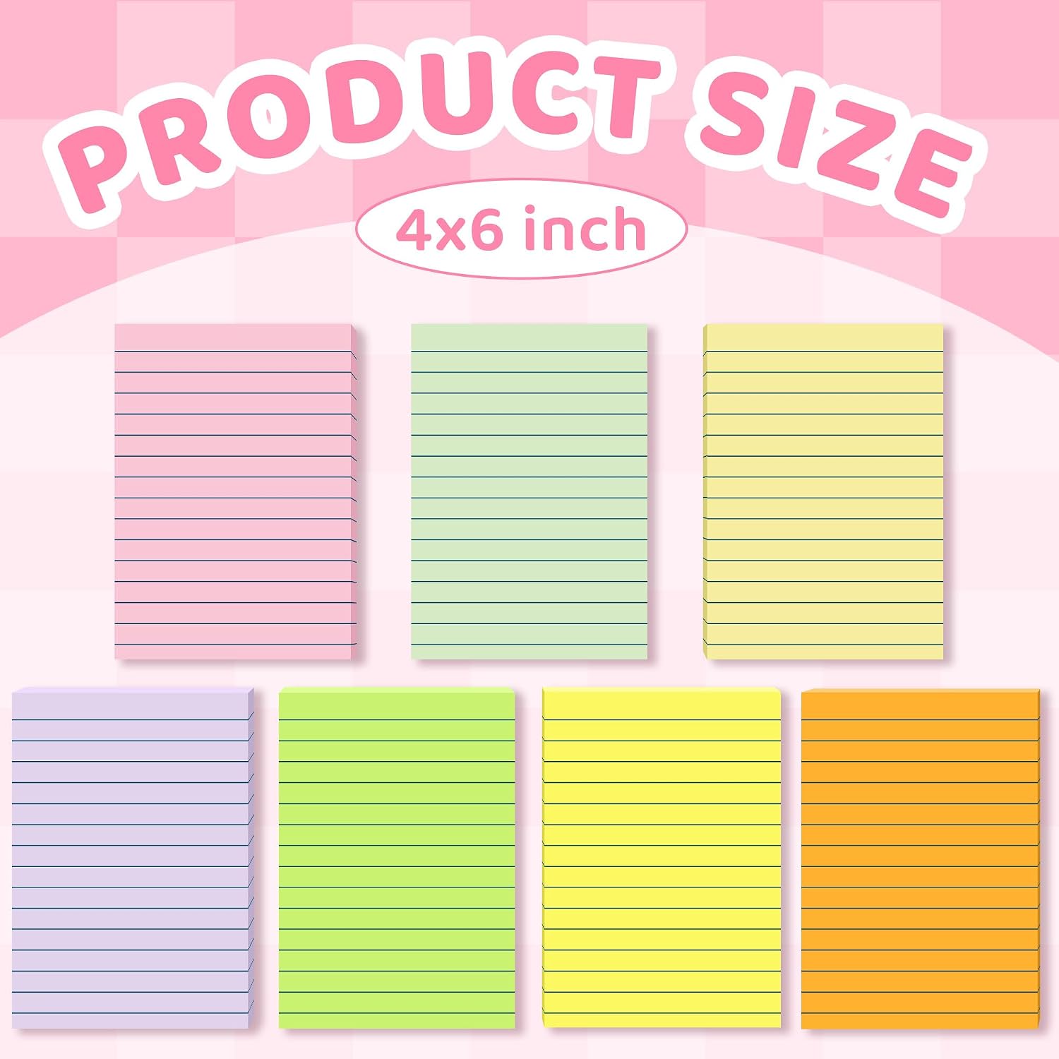 Thumbnail 1 de VIPSTAR 4 x 6 In Lined Sticky Notes, 15 Pads in Pastel Colors