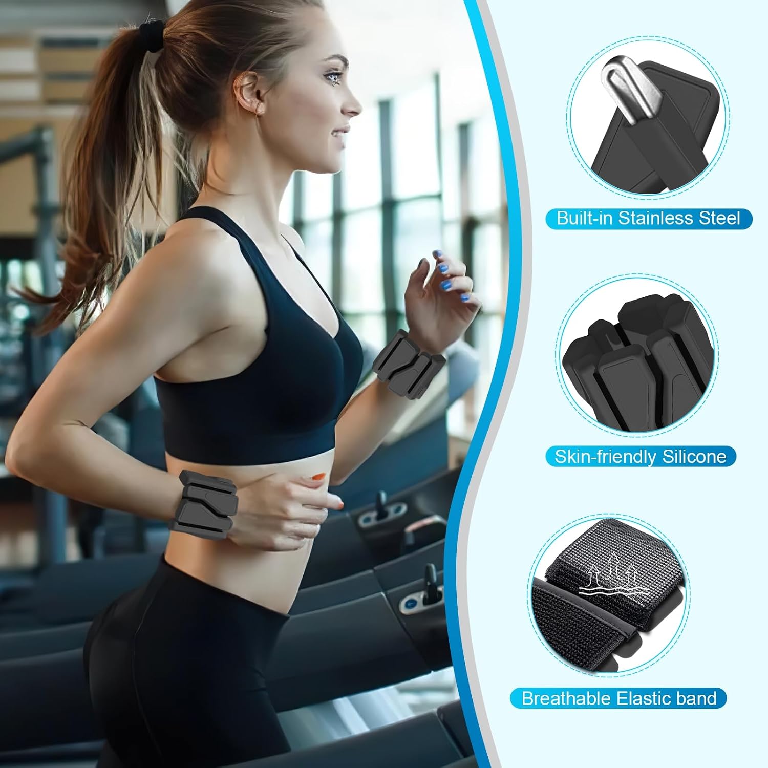 Detalle de AdLife Adjustable Wrist & Ankle Weights, 2 lb Set with Removable Modules