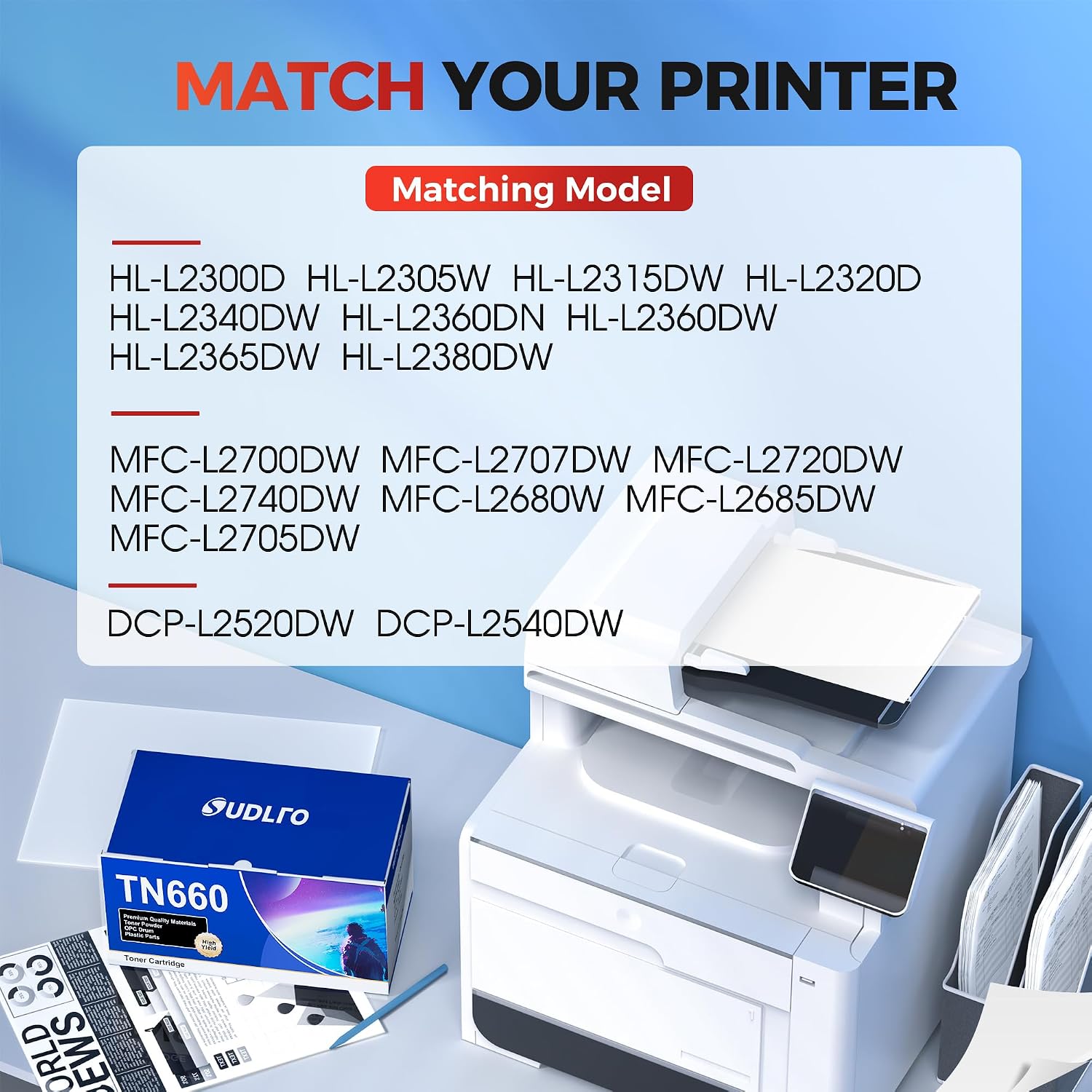 Detalle 2 de TN660 TN-660 Toner Cartridge — 2-Pack for Brother HL and MFC/DCP Series