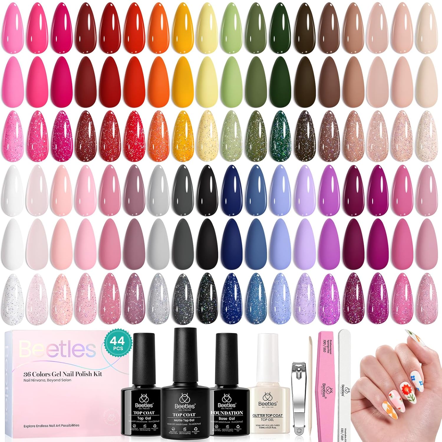 Detalle de beetles 44pcs Gel Nail Polish Set ๐
