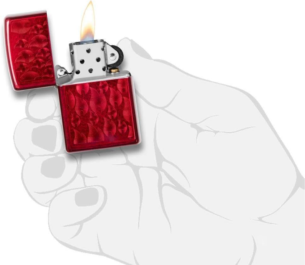 Detalle 1 de Zippo zapalniczka sztormowa z motywem płomieni, czerwona Candy Apple Red