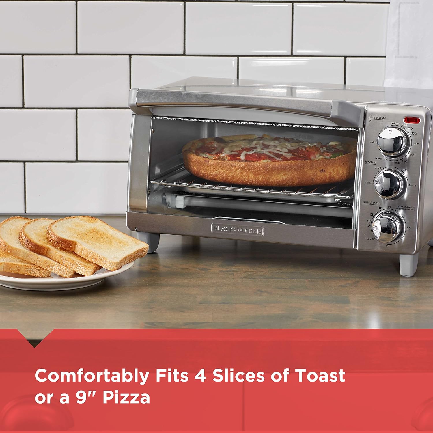 Thumbnail 4 de BLACK+DECKER TO1760SS 4-Slice Toaster Oven