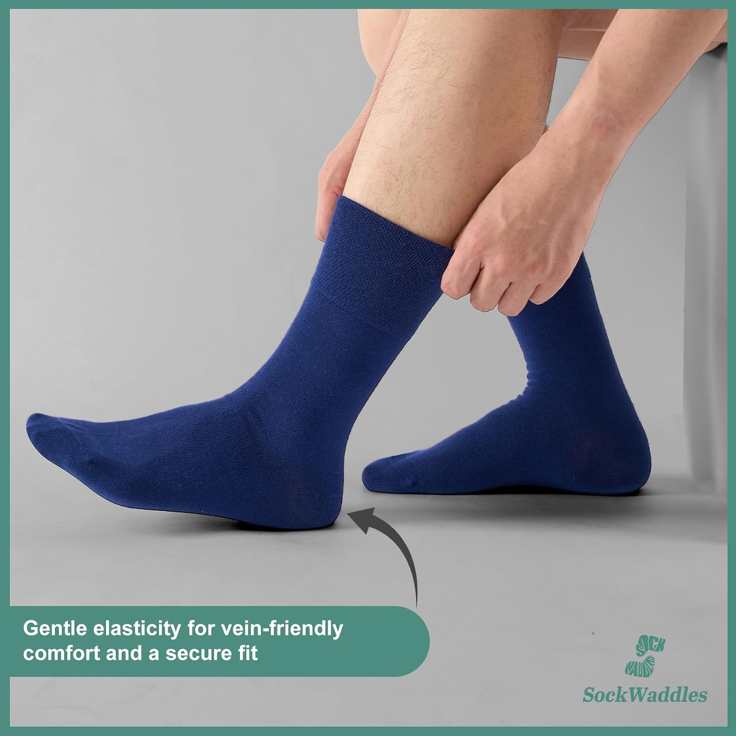Detalle de SockWaddles Diabetic Socks for Men & Women, 6 Pairs – Soft Top, Seamless Toe, Loose Fit (Multicolor, UK Size 9–11)
