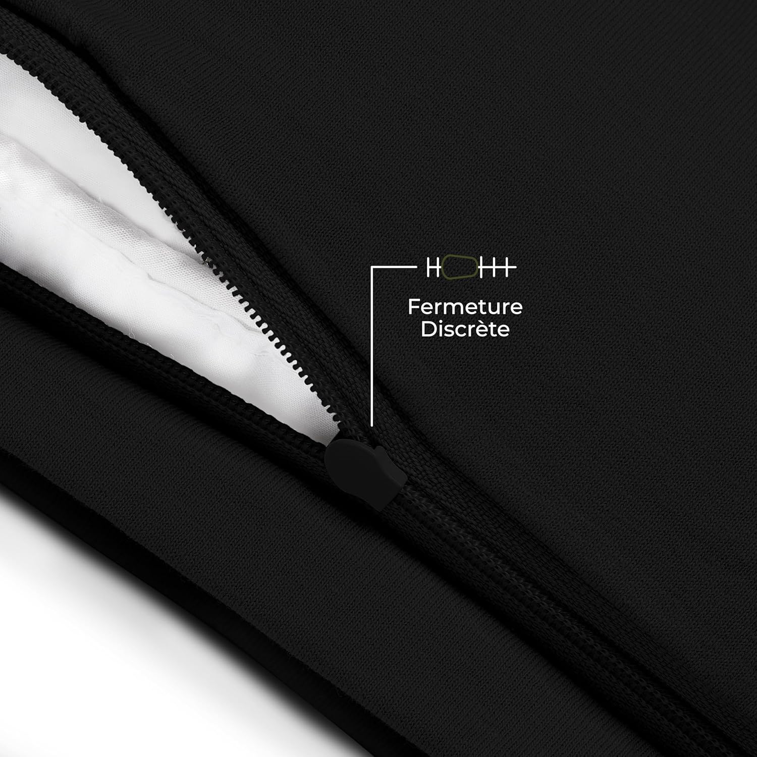 Thumbnail 3 de Dreamzie – Taie d'oreiller 50x70 cm en coton biologique, lot de 2, noir