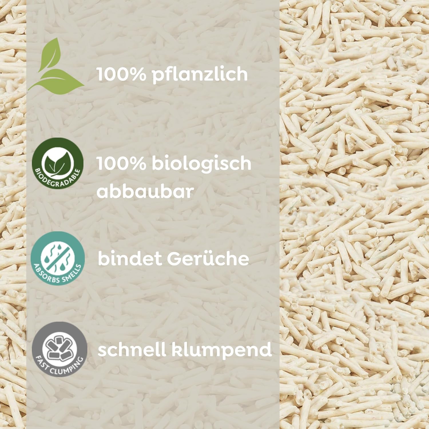 Detalle 2 de Trixie Tofu-Klumpstreu 2,5 kg – staubarmes, geruchsneutralisierendes und biologisch abbaubares Katzenstreu für Katzentoiletten