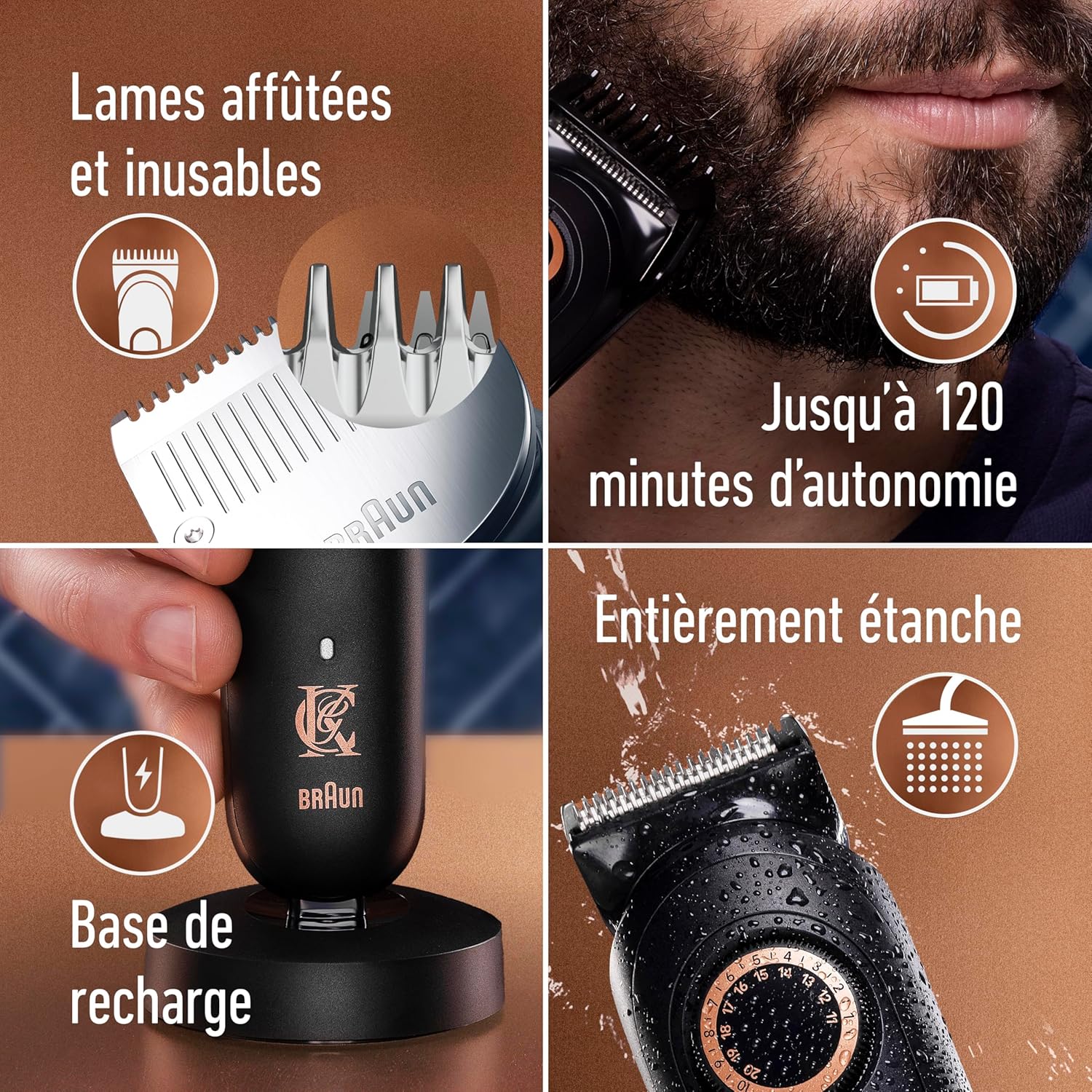 Detalle de King C. Gillette Tondeuse Barbe Pro Max – Tondeuse barbe sans fil, étanche et 40 réglages