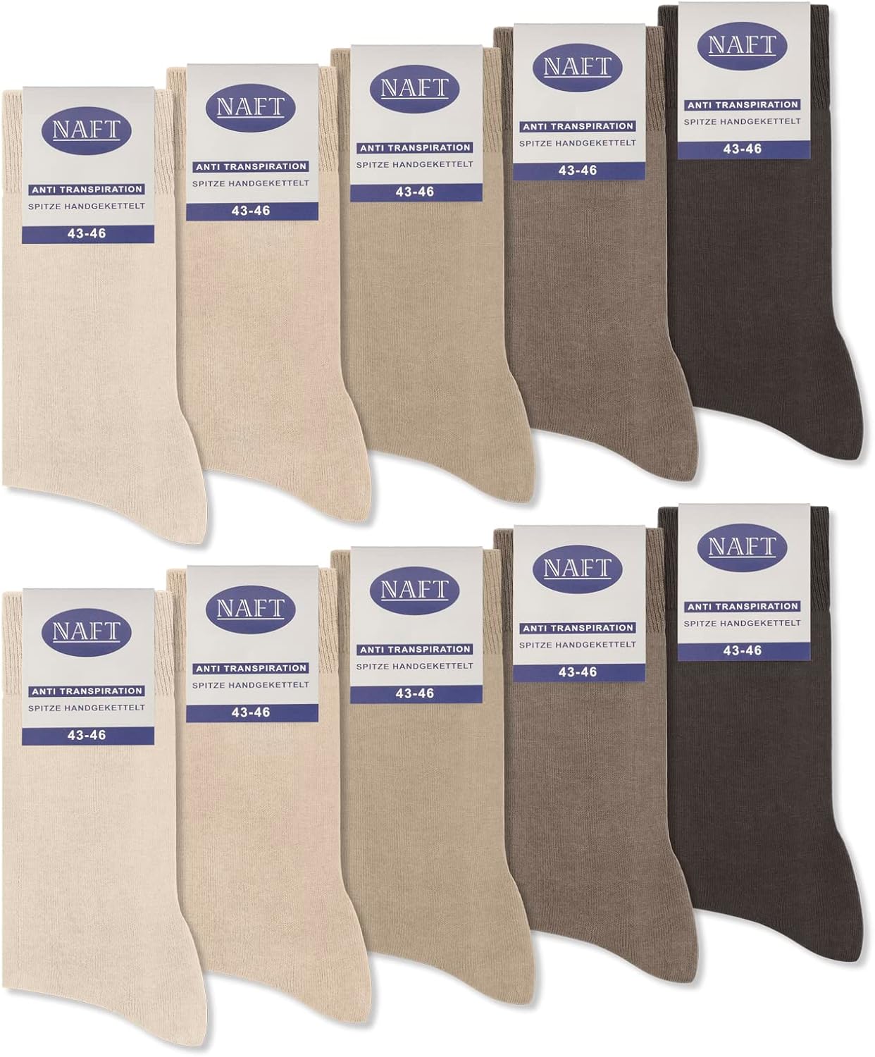 sockenkauf24 10 Paar Business-Socken aus 100% Baumwolle (Herren & Damen) ohne Naht