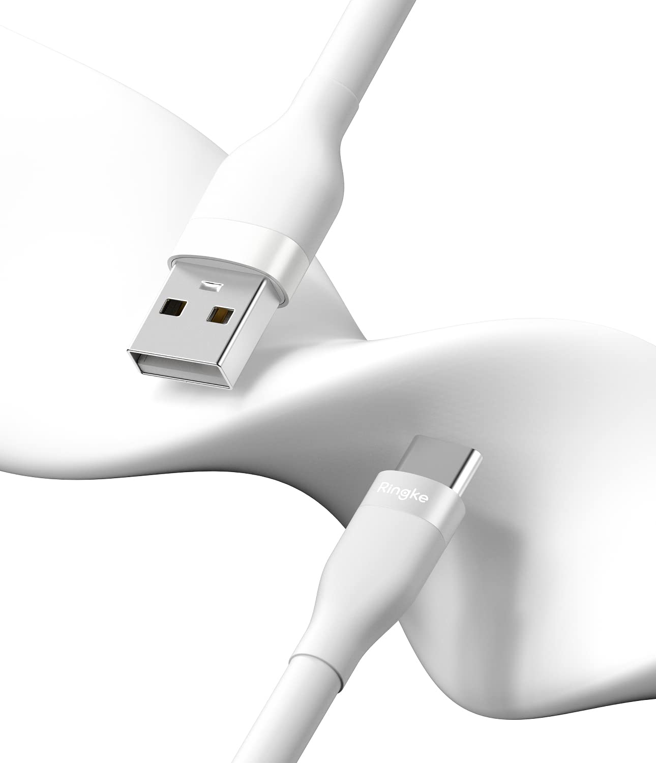 Detalle de Ringke Fast Charging Pastel Cable 2M USB-C to USB-A (12W) – White