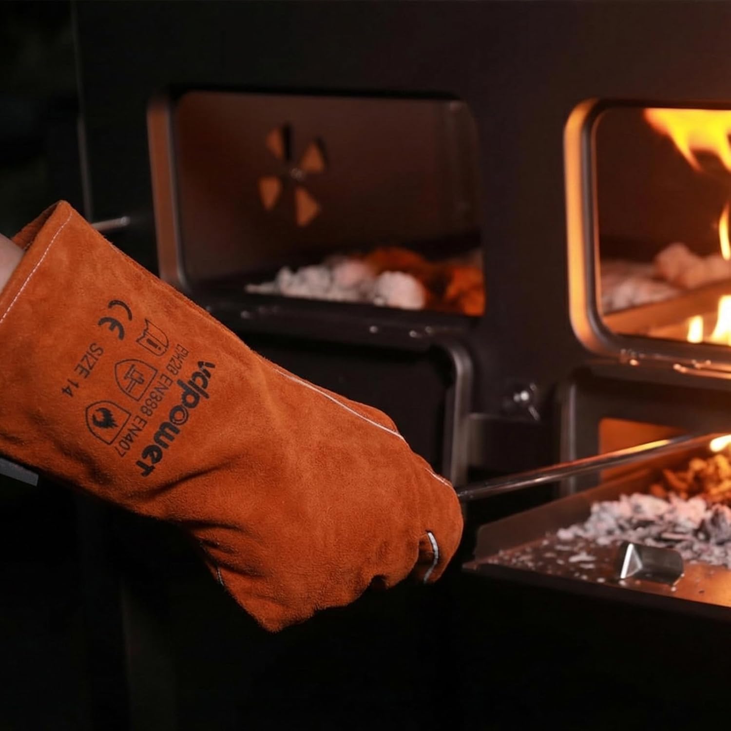 Thumbnail 6 de vclpower Fireplace Gloves 14in heat-resistant leather gloves 🧤