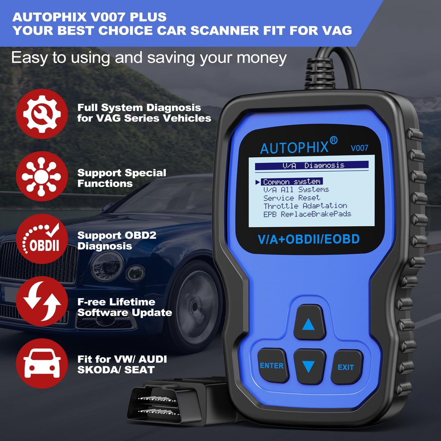Thumbnail 5 de AUTOPHIX V007 OBD2 Scanner for VW Group Cars (VW, Audi, Skoda, Seat) – Comprehensive Fault Code Reader