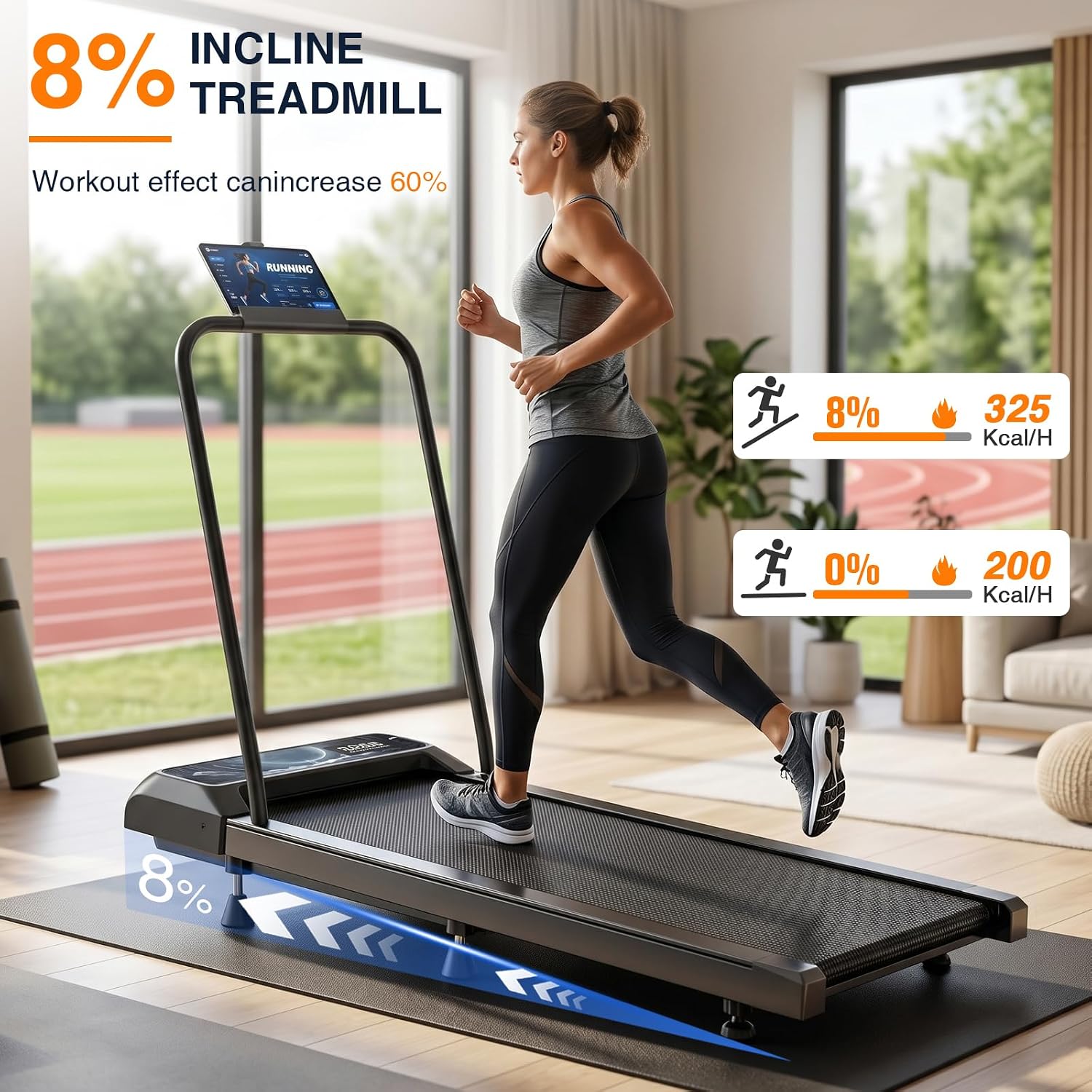 Detalle 2 de XVCAS 3825M0FS-01 Walking Treadmill Pad, 5 mph, Manual Incline