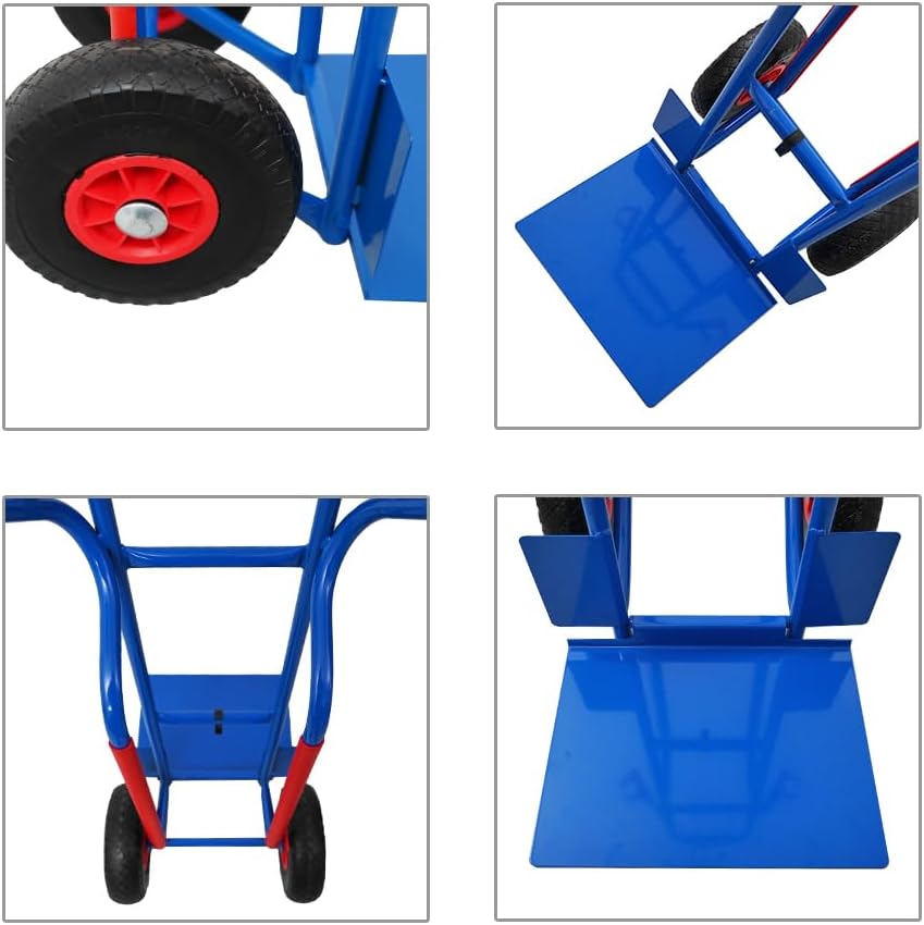 Detalle de PROREGAL Ragnar Sackkarre – XXL klappbare Schaufel, 250 kg Tragkraft, blau