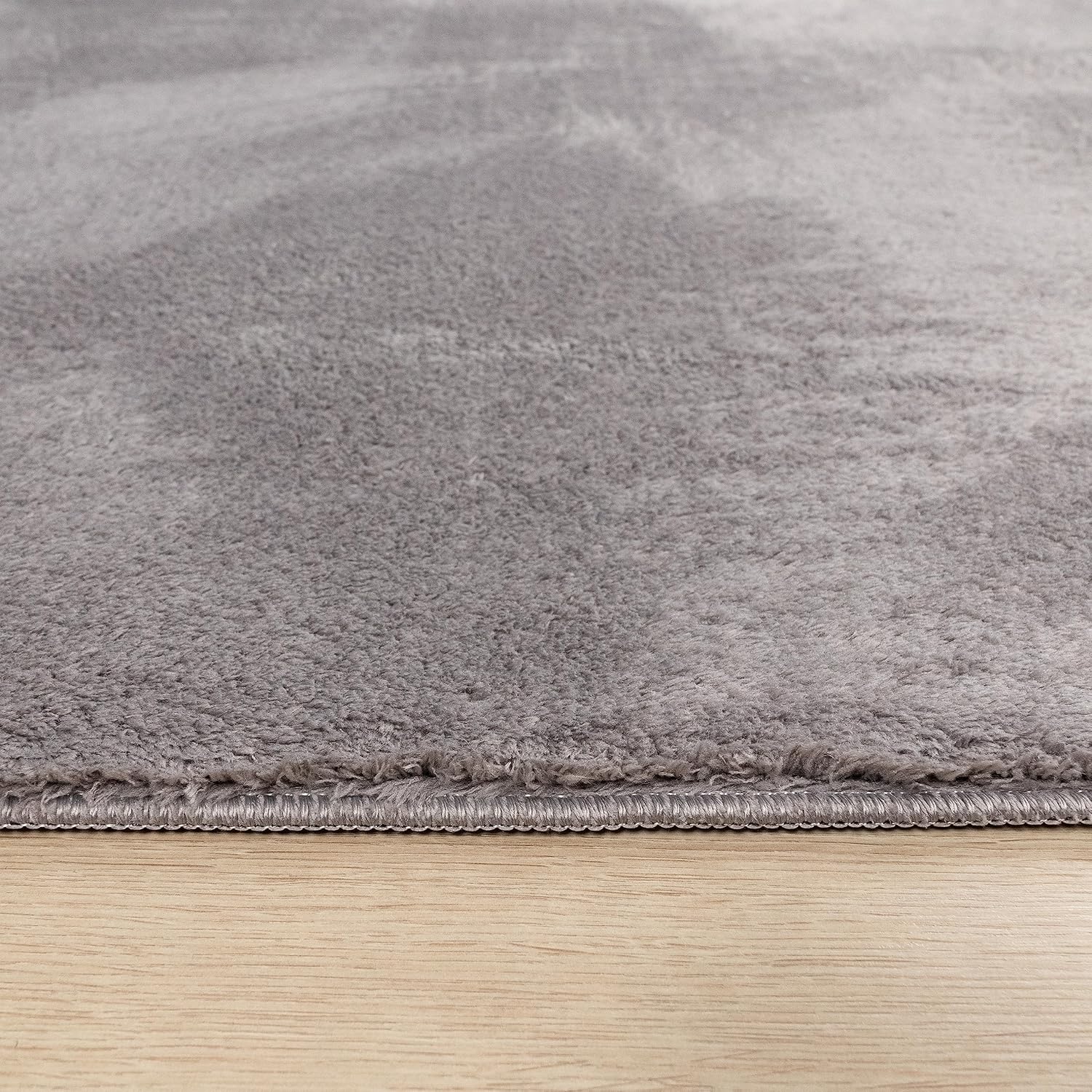 Detalle 2 de Paco Home Teppich 160x220 cm Kurzflor grau