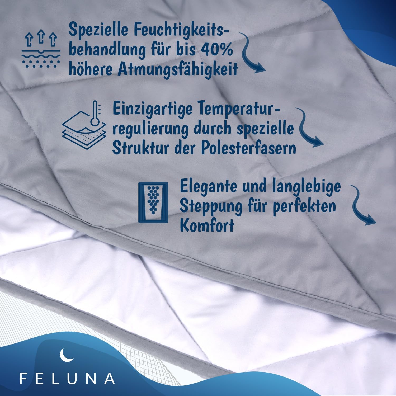 Thumbnail 3 de Feluna® 4 Seasons 2-in-1 Duvet, Washable Polyester, 155 x 220 cm