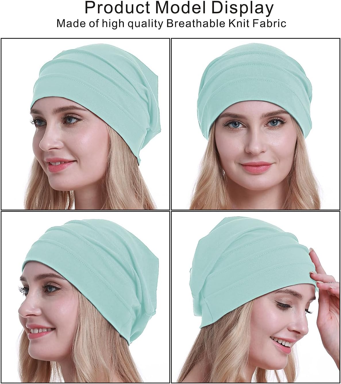 Detalle de osvyo CA-19A004W Cotton Chemo Hat for Women, Soft Cap for Hair Loss