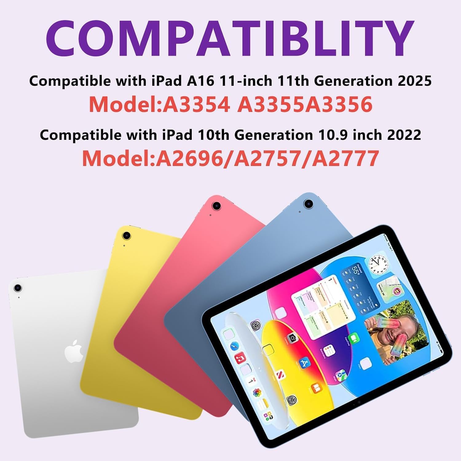 Thumbnail 1 de TQQ Touchpad Keyboard Case for iPad A16 11th Gen (2025) and 10th Gen 2022 – Multi-Touch Trackpad, 360° Rotatable