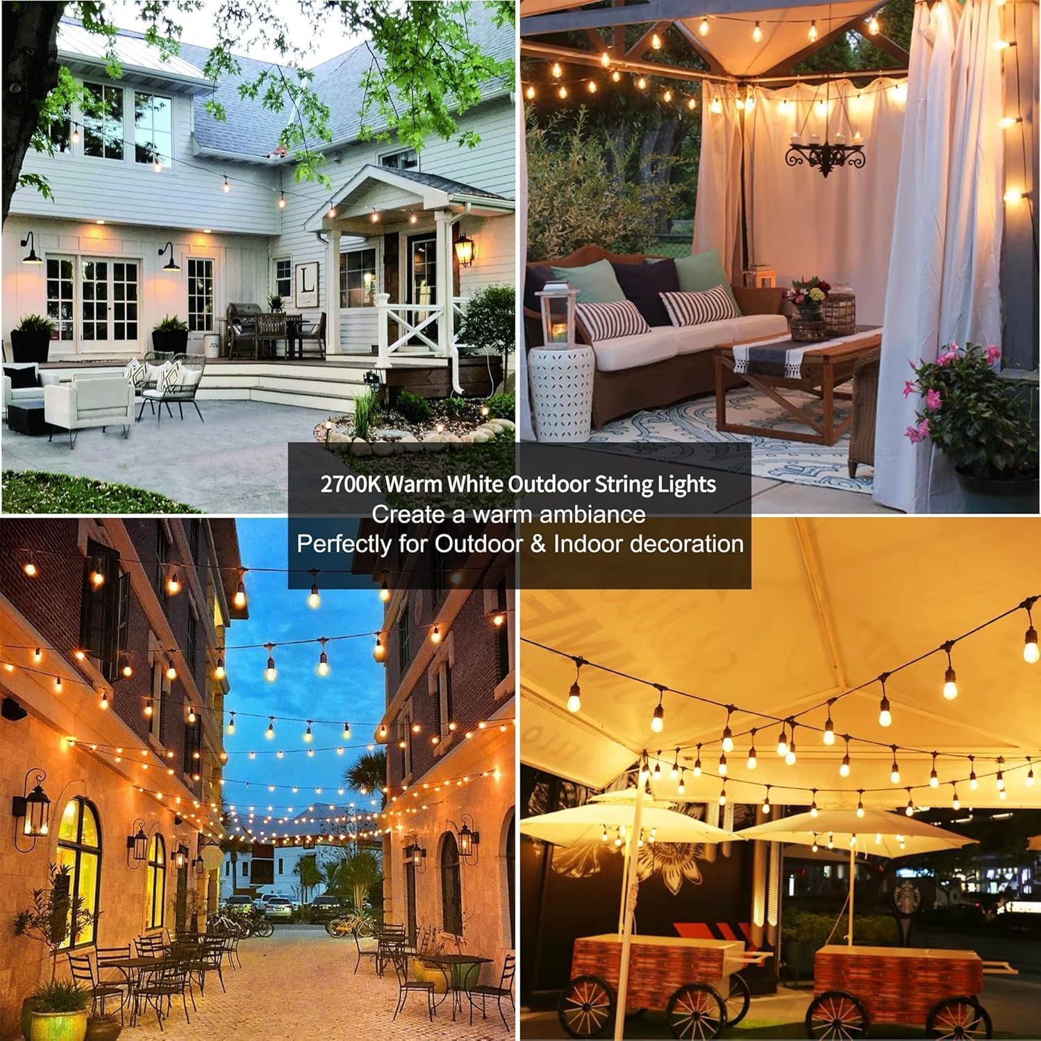 Thumbnail 5 de ZOTOYI 150FT S14 Outdoor String Lights: Weatherproof Festoon Lighting for Gardens and Events