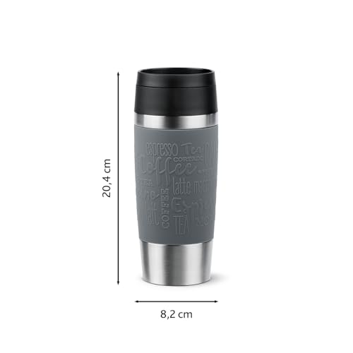 Detalle de Emsa N20205 Travel Mug Classic Isolierbecher, 0,36 l, Edelstahl, dunkelgrau