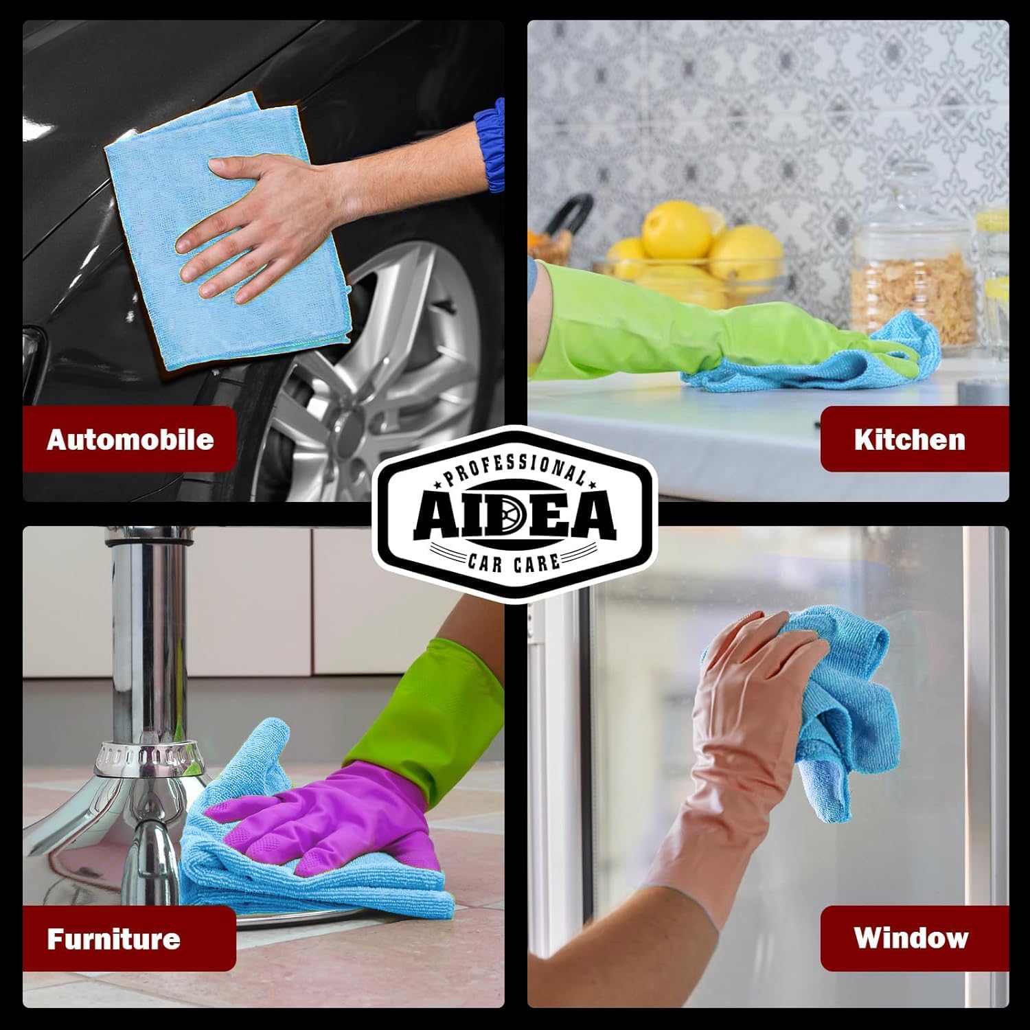 Detalle de AIDEA Microfiber Cleaning Cloths, 150-Pack, Blue, 12 x 12 Inches