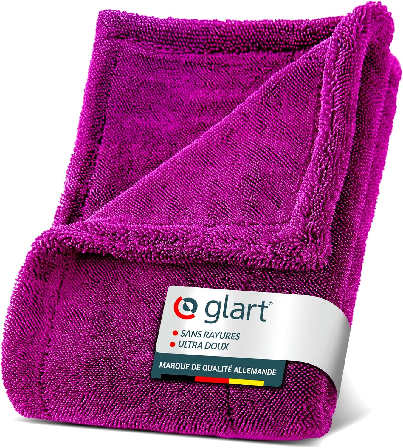 Glart 44TW6P Twist: Serviette de Séchage Auto XXL (60x40 cm) en Microfibre ultrabsorbante