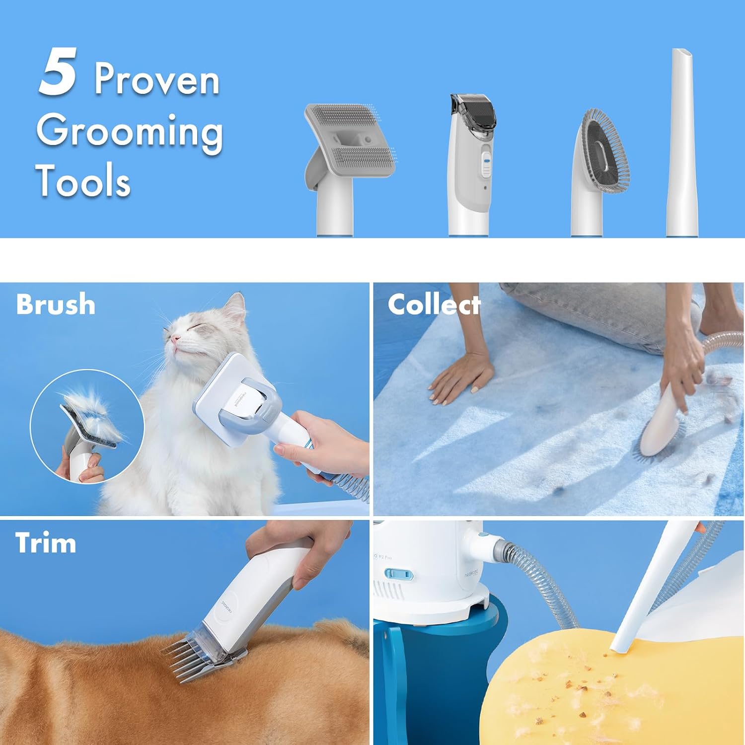 Thumbnail 2 de Neakasa P2 Pro Dog & Cat Grooming Kit: 15000 Pa Suction, 2L Dustbin, 5 Tools