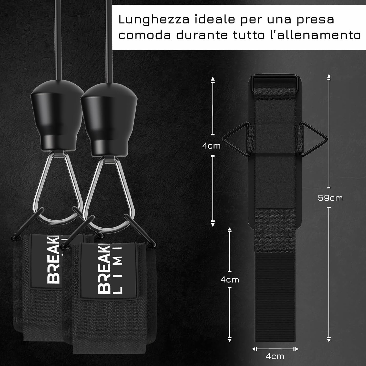Detalle de BREAKING LIMITS Polsiera con Gancio Palestra – Polsini da Tirata, Cavigliere Palestra, Anelli a Triangolo