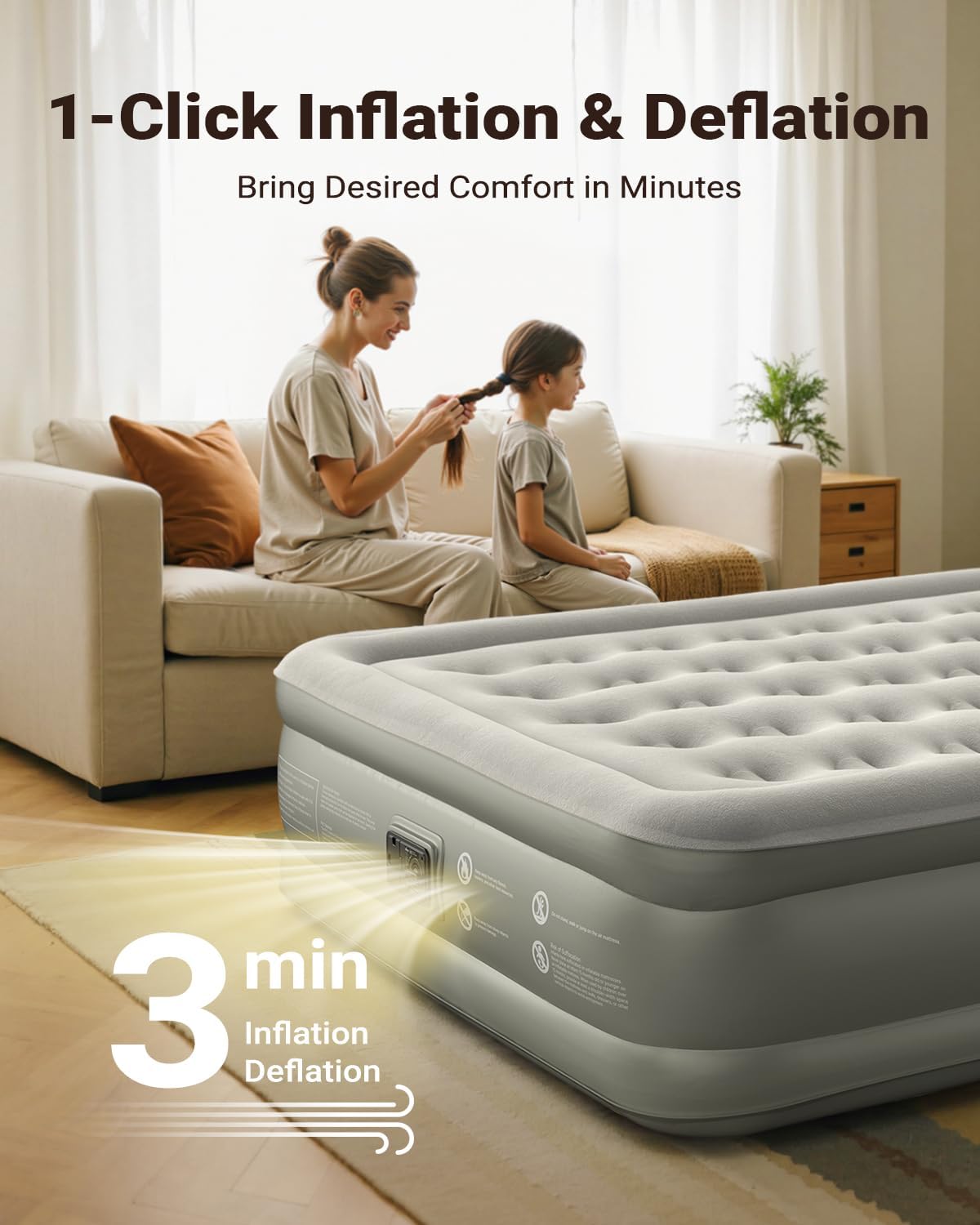 Thumbnail 3 de iDOO Air Mattress Queen 18 Raised